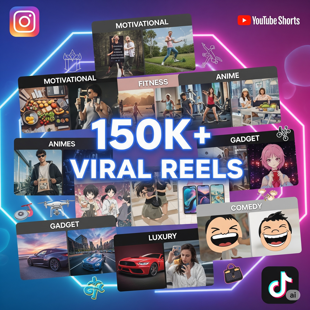 🚀 150K+ Viral Reels Bundle – Ultimate Content Pack for Social Media Growth!