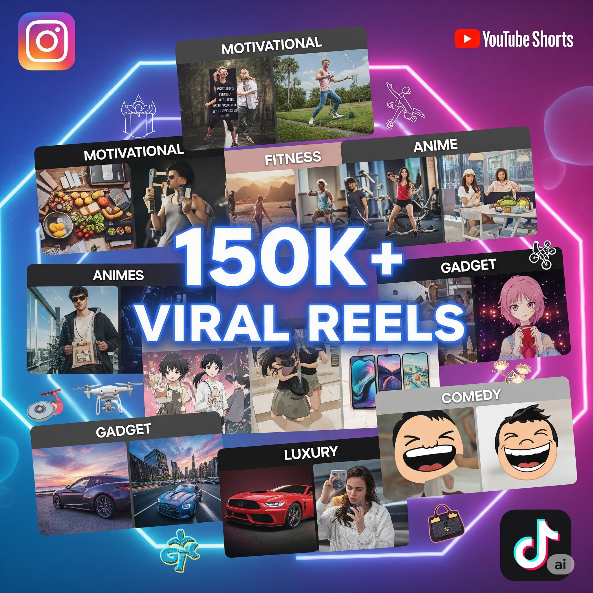 🚀 150K+ Viral Reels Bundle – Ultimate Content Pack for Social Media Growth!